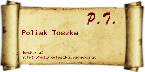 Poliak Toszka névjegykártya